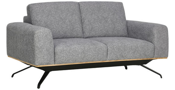 2-SITZER-SOFA in Struktur Grau - Schwarz/Grau, Design, Holz/Textil (166/85-104/95cm) - Novel
