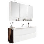 BADEZIMMER in 121,2 cm - Weiß Hochglanz/Weiß, Design, Glas/Holzwerkstoff (121,2cm) - Novel