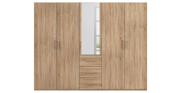 DREHTÜRENSCHRANK  in Sonoma Eiche  - Sonoma Eiche, Design, Glas/Holzwerkstoff (251/197/60cm) - Novel