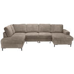 WOHNLANDSCHAFT Taupe Cord  - Taupe/Schwarz, KONVENTIONELL, Textil/Metall (197/303/148cm) - Carryhome