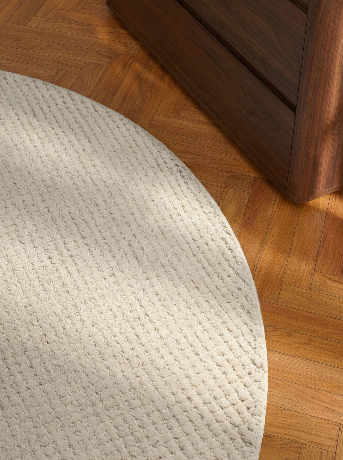 WOLLTEPPICH Wohnzimmer 160 cm Eloise Creme rund  - Creme, Basics, Textil (160cm) - Hanse Home