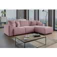 ECKSOFA Rosa Velours  - Chromfarben/Rosa, KONVENTIONELL, Kunststoff/Textil (293/195cm) - Carryhome