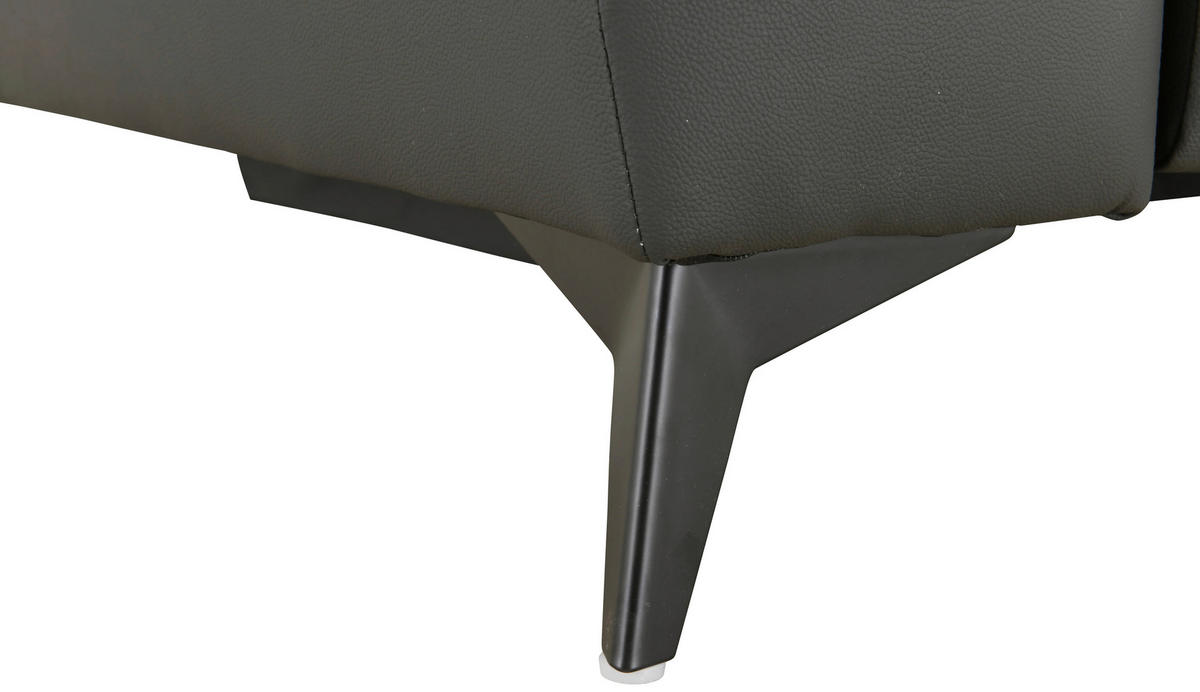 ECKSOFA  Lederlook Kombination Echtleder/Lederlook Schwarz  - Schwarz, Design, Leder/Textil (254/168cm) - Xora
