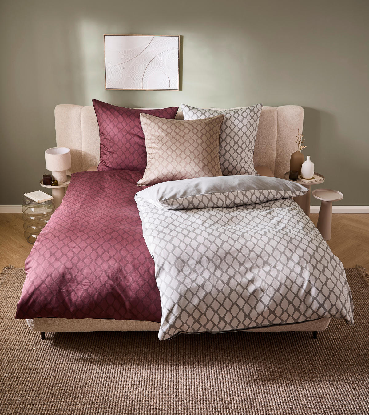 WENDEBETTWÄSCHE SNAKO Satin 135/200 cm  - Silberfarben/Weiß, Design, Textil (135/200cm) - Dieter Knoll