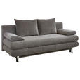 SCHLAFSOFA Webstoff Taupe  - Taupe/Edelstahlfarben, KONVENTIONELL, Kunststoff/Textil (190/93/92cm) - Carryhome