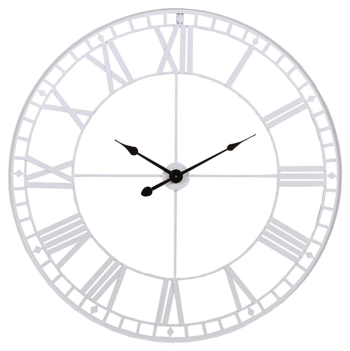 WANDUHR Weiß 120/120/4 cm  - Weiß, Basics, Metall (120/120/4cm) - Carryhome