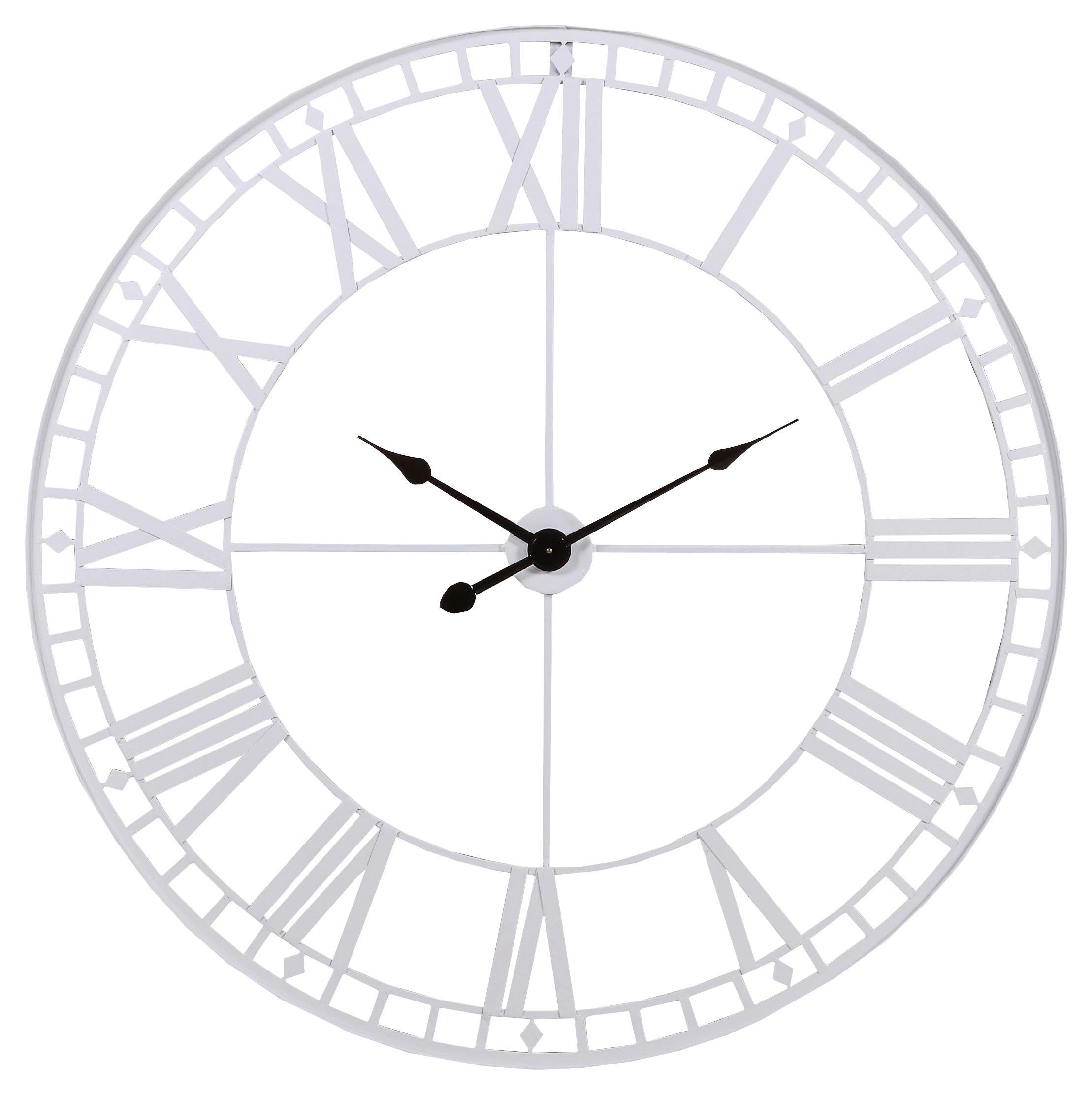 Carryhome Wanduhr Weiß 120x120x4 cm