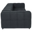 BIGSOFA  in Flachgewebe, Leinenoptik Dunkelblau  - Schwarz/Dunkelblau, Design, Textil/Metall (262/66/113cm) - Belluti