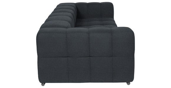 BIGSOFA  in Flachgewebe, Leinenoptik Dunkelblau  - Schwarz/Dunkelblau, Design, Textil/Metall (262/66/113cm) - Belluti