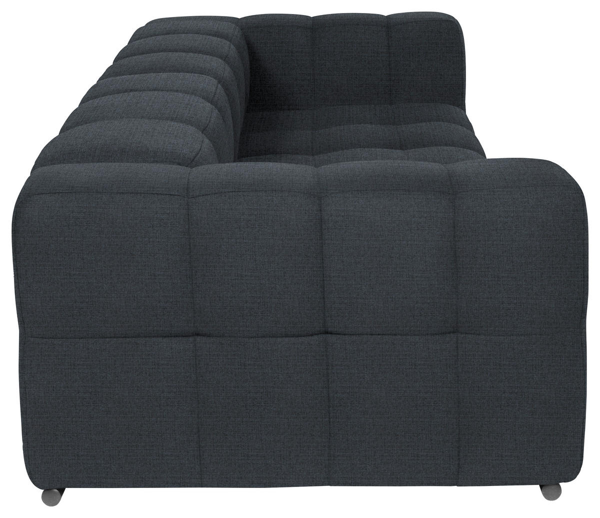 BIGSOFA  in Flachgewebe, Leinenoptik Dunkelblau  - Schwarz/Dunkelblau, Design, Textil/Metall (262/66/113cm) - Belluti