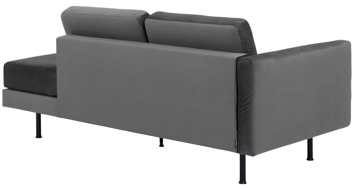 RÉCAMIERE in Velours Anthrazit  - Anthrazit/Schwarz, Design, Textil/Metall (190/87/81cm) - Max Winzer