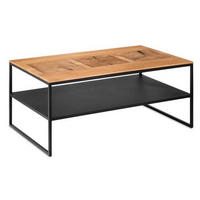COUCHTISCH Wildeiche massiv, vollmassiv, Hartholz 100/60/41 cm rechteckig Wildeiche  - Wildeiche/Schwarz, Design, Holz/Metall (100/60/41cm) - Johann Jakob