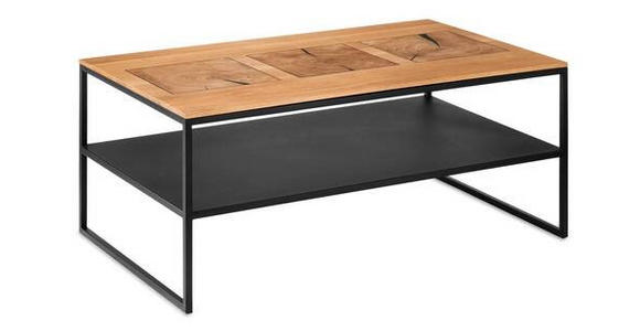 COUCHTISCH in Holz 100/60/41 cm - Wildeiche/Schwarz, Design, Holz/Metall (100/60/41cm) - Johann Jakob