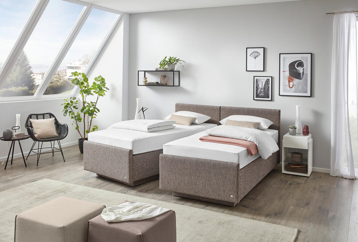 POLSTERBETT 200/200 cm  in Grau  - Weiss/Grau, Basics, Holz/Textil (200/200cm) - RUF Betten