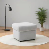 HOCKER FLORES FK Mikrofaser Silberfarben  - Silberfarben/Schwarz, KONVENTIONELL, Kunststoff/Textil (60/42/60cm) - MID.YOU