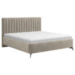 POLSTERBETT gepolstertes Kopfteil, Lattenrost, Bettkasten Creme 180/200 cm  - Creme/Schwarz, KONVENTIONELL, Holz/Textil (180/200cm) - Hom`in