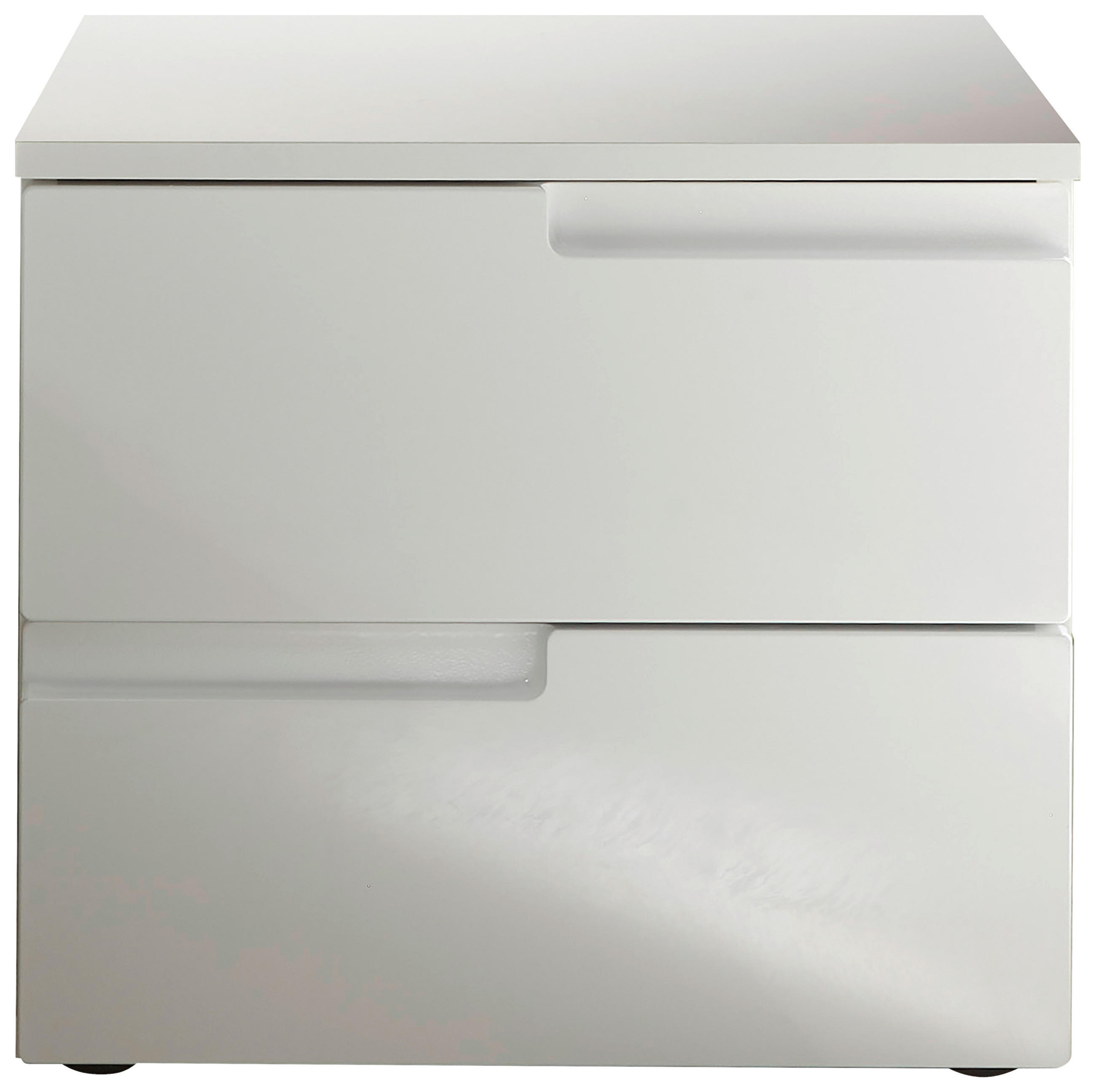 NACHTSCHRANK 46,2/41,7/40 cm  - Weiß Hochglanz/Schwarz, MODERN, Holzwerkstoff/Kunststoff (46,2/41,7/40cm) - MID.YOU