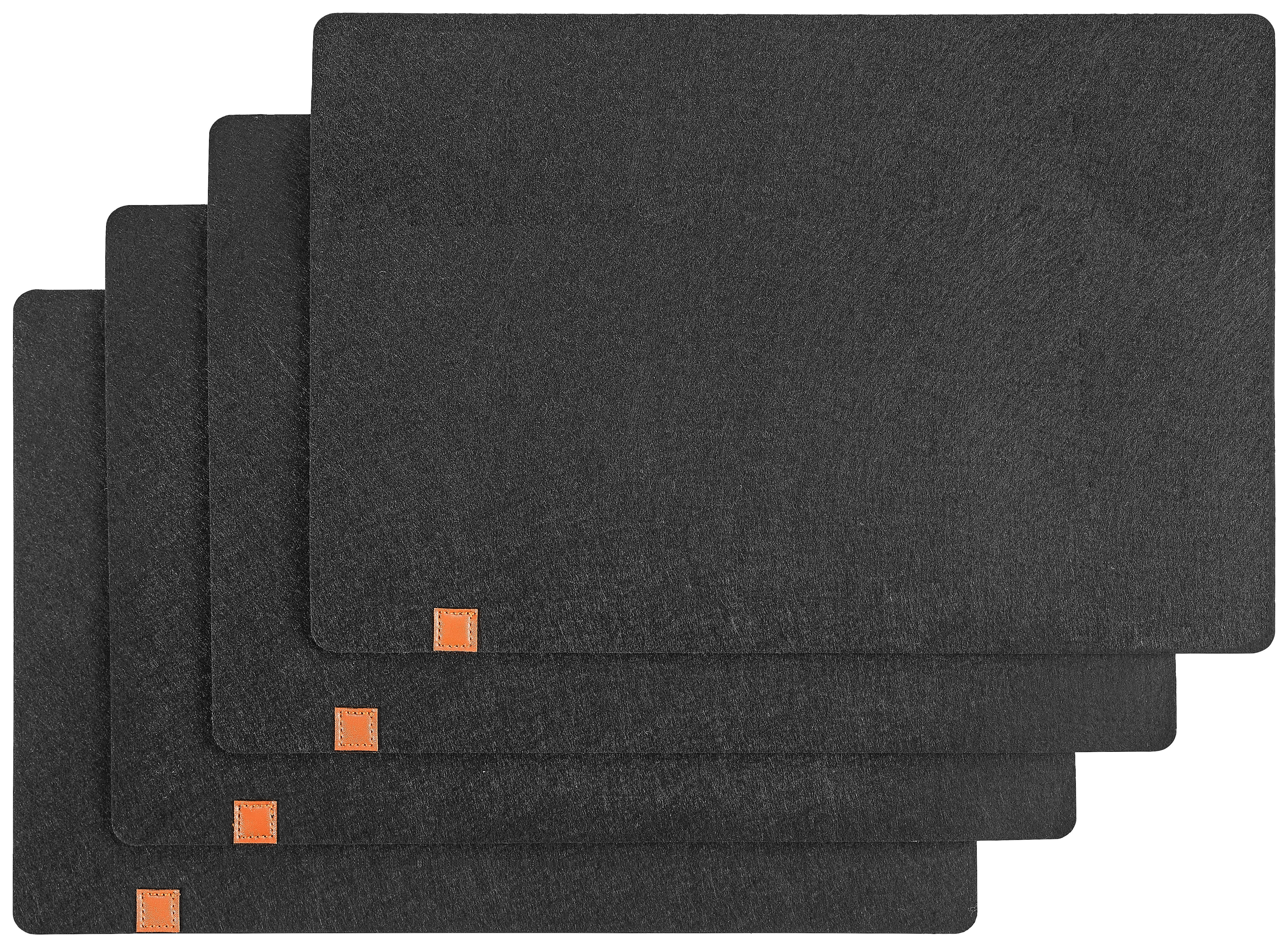 TISCHSET LIFE STYLE Textil Filz Schwarz 45/30 cm  - Schwarz, Basics, Textil (45/30cm) - Justinus