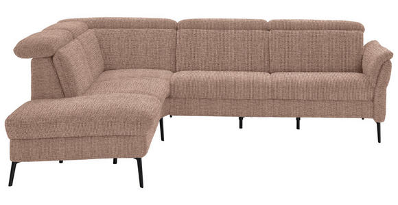 ECKSOFA in Struktur Kupferfarben 235/275 cm - Schwarz/Kupferfarben, MODERN, Textil/Metall (235/275cm) - Cantus