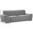 DREISITZER-SOFA Webstoff Dunkelgrau - Dunkelgrau/Silberfarben, Design, Holz/Textil (218/78/97cm) - CARRYHOME