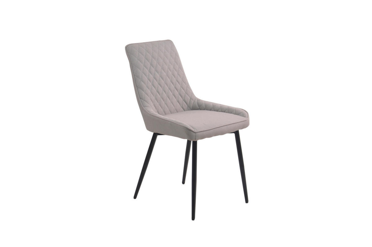 STUHL-SET 2 Stück  in  - Hellgrau/Schwarz, Design, Textil/Metall (52/86/56cm) - Livetastic