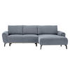 ECKSOFA in Webstoff Blaugrau  - Blaugrau/Schwarz, Design, Textil/Metall (272/170cm) - Welnova