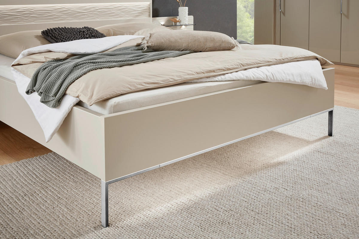 BETTANLAGE 180/200 cm  in Champagner   - Champagner, Design, Glas/Holzwerkstoff (180/200cm) - Dieter Knoll