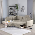 ECKSOFA in Flachgewebe, Leinenoptik Beige  - Beige/Schwarz, Design, Textil/Metall (208/247cm) - Xora