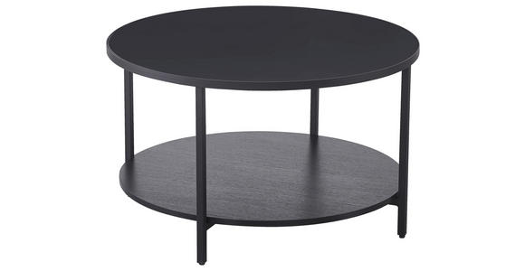 COUCHTISCH in Metall, Glas, Holzwerkstoff 75/75/45 cm  - Schwarz, Design, Glas/Holzwerkstoff (75/75/45cm) - Carryhome