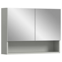 OMARA Z OGLEDALOM 74/55/17 cm  - siva/bela, Moderno, leseni material (74/55/17cm) - MID.YOU