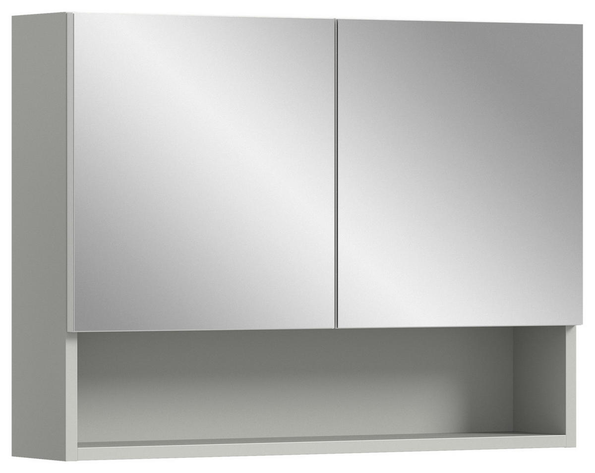 OMARA Z OGLEDALOM 74/55/17 cm  - siva/bela, Moderno, leseni material (74/55/17cm) - MID.YOU