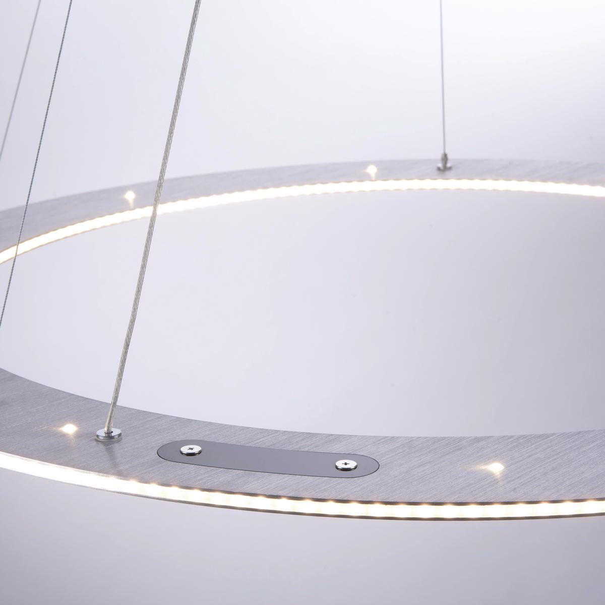 LED-HÄNGELEUCHTE 55/55/200 cm  - Alufarben, Design, Kunststoff/Metall (55/55/200cm) - Neuhaus PURE