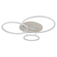 LED-DECKENLEUCHTE Invertina 80,7/70/13 cm   - Sandfarben/Chromfarben, Design, Kunststoff/Metall (80,7/70/13cm) - Globo