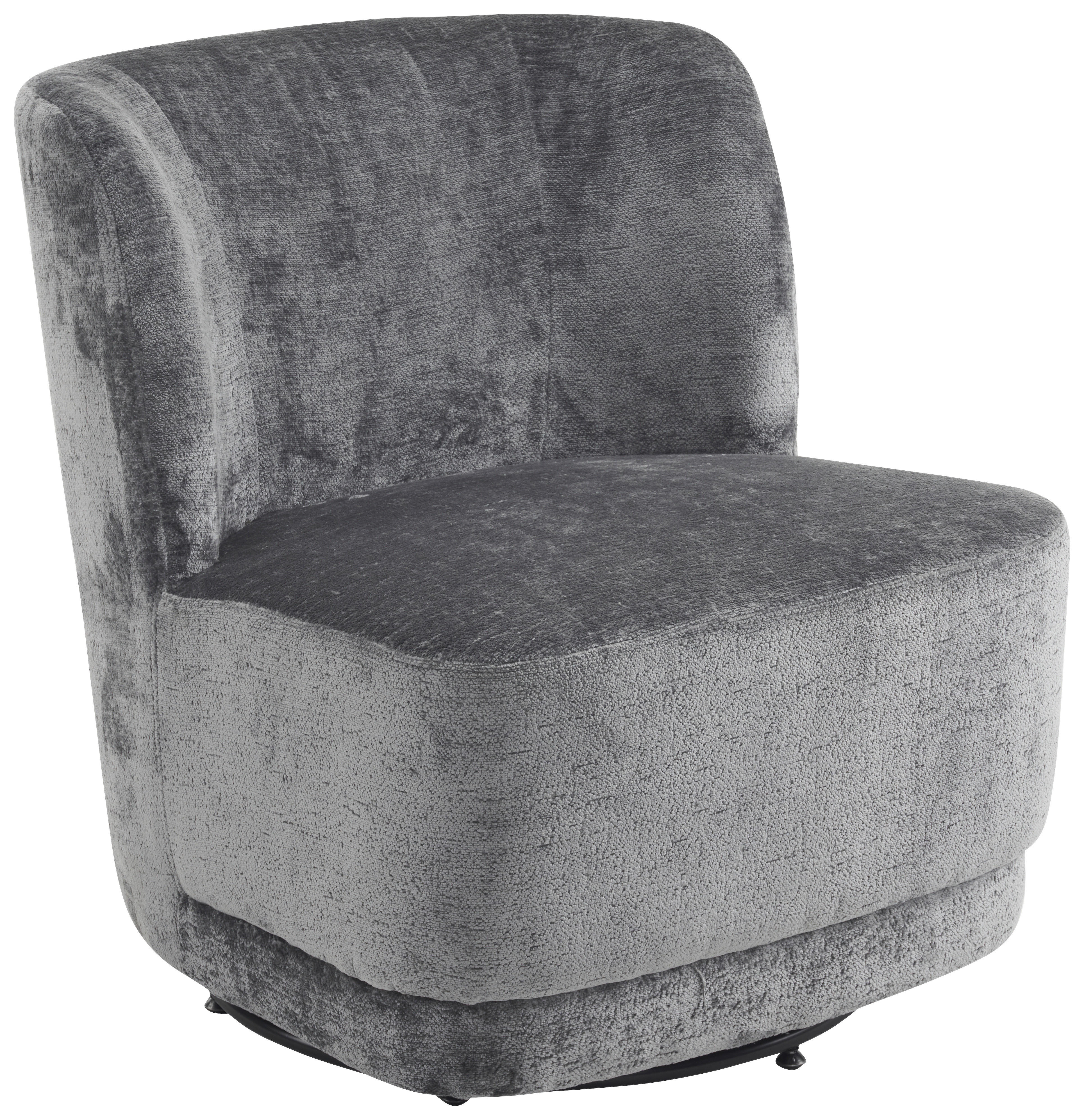 SESSEL Chenille Grau    - Schwarz/Grau, MODERN, Textil/Metall (65/73/75cm) - MID.YOU
