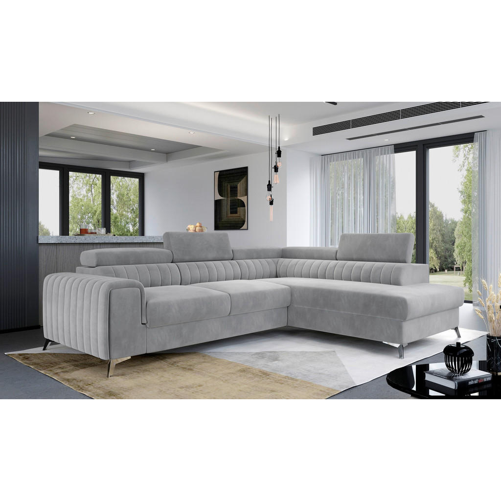 MID.YOU ROHOVÁ SEDAČKA, textil, svetlosivá