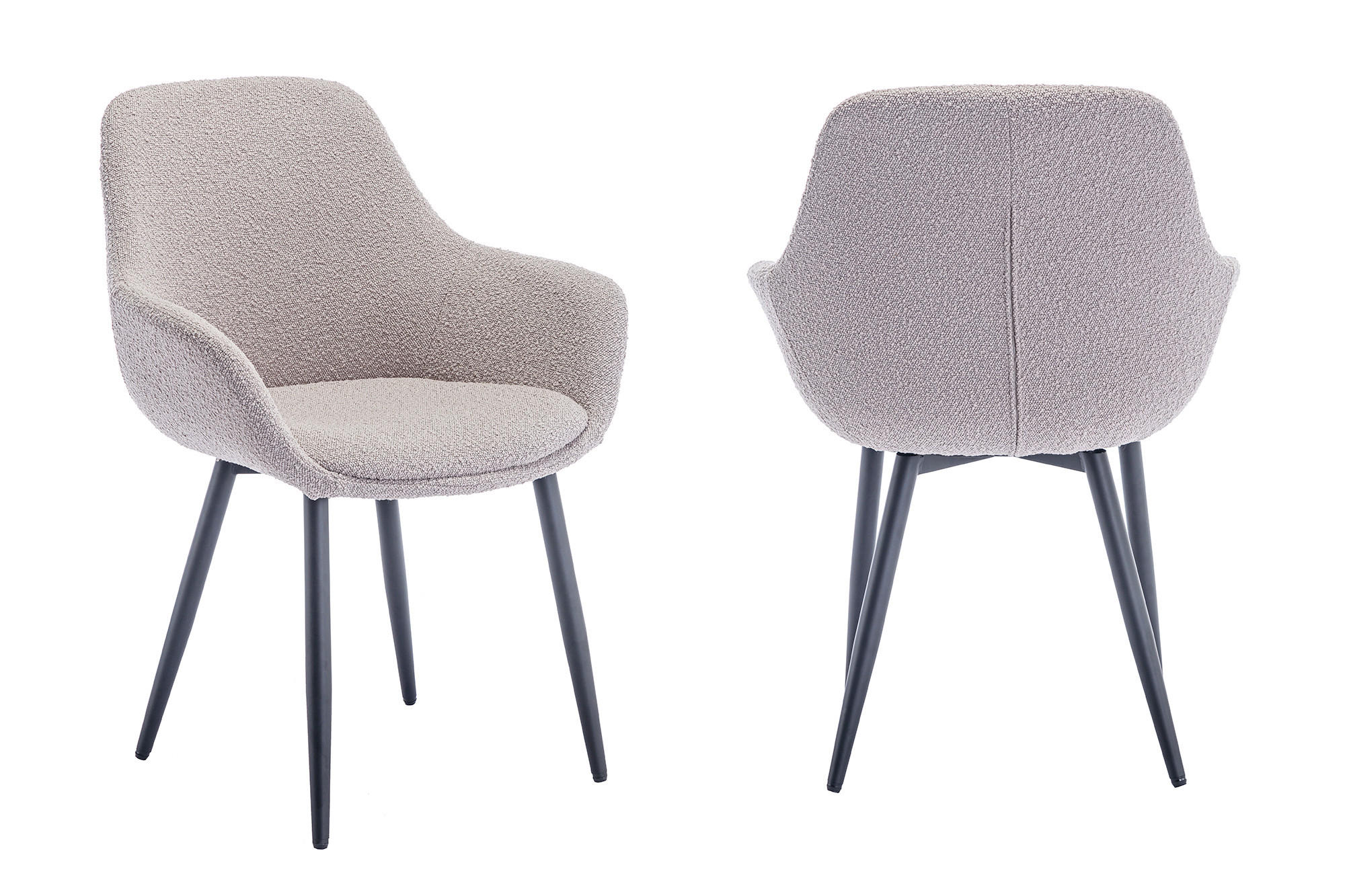 SADA STOLIČIEK 2 kus - čierna/taupe, Modern, kov/textil (64/86/59cm) - Livetastic