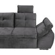 ECKSOFA in Mikrovelours Grau  - Schwarz/Grau, KONVENTIONELL, Kunststoff/Textil (170/275cm) - Carryhome