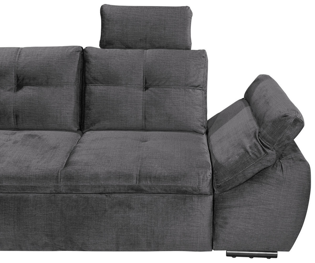 ECKSOFA in Mikrovelours Grau  - Schwarz/Grau, Konventionell, Kunststoff/Textil (170/275cm) - Carryhome
