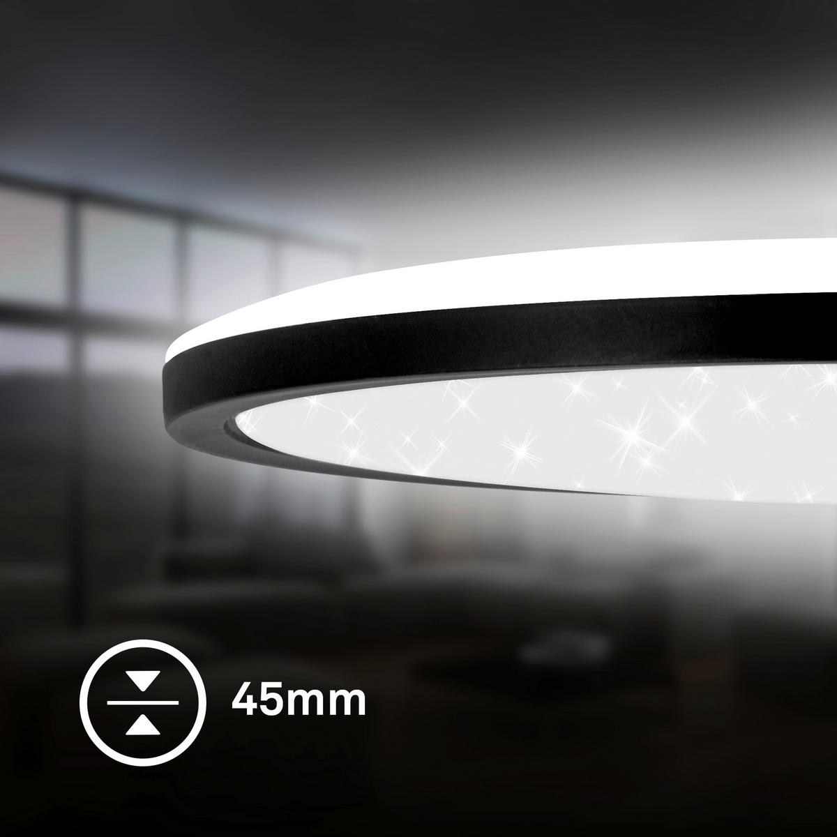 LED-PANEEL  - Schwarz, Basics, Kunststoff (37,5/4,5cm)