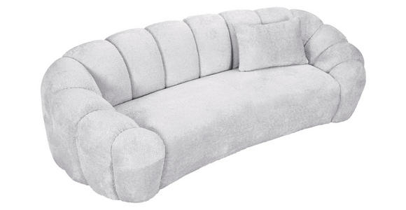 BIGSOFA in Chenille Hellgrau  - Hellgrau/Schwarz, KONVENTIONELL, Kunststoff/Textil (248/78/112cm) - Carryhome