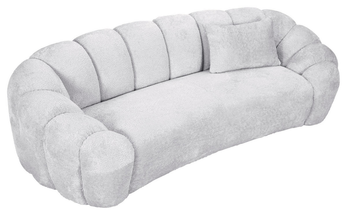 BIGSOFA in Chenille Hellgrau  - Hellgrau/Schwarz, KONVENTIONELL, Kunststoff/Textil (248/78/112cm) - Carryhome