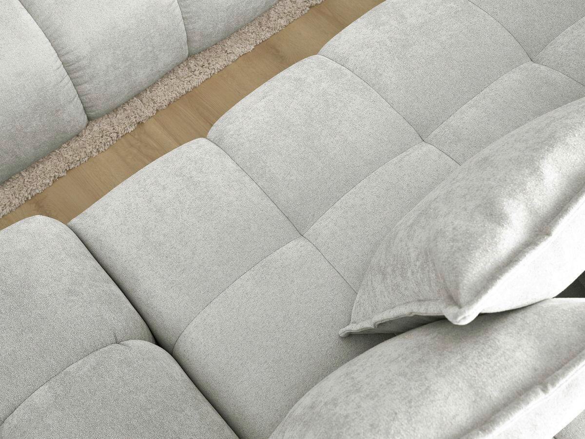 ECKSCHLAFSOFA EVEREST  mit Rücken echt, Armteil links, Armteil rechts Struktur Hellgrau  - Hellgrau/Schwarz, MODERN, Kunststoff/Textil (180/318cm) - Livetastic