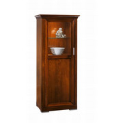 VITRINE in furniert, massiv Kirschbaum, Linde Nussbaumfarben - Silberfarben/Nussbaumfarben, LIFESTYLE, Glas/Holz (62/147/42cm) - Selva