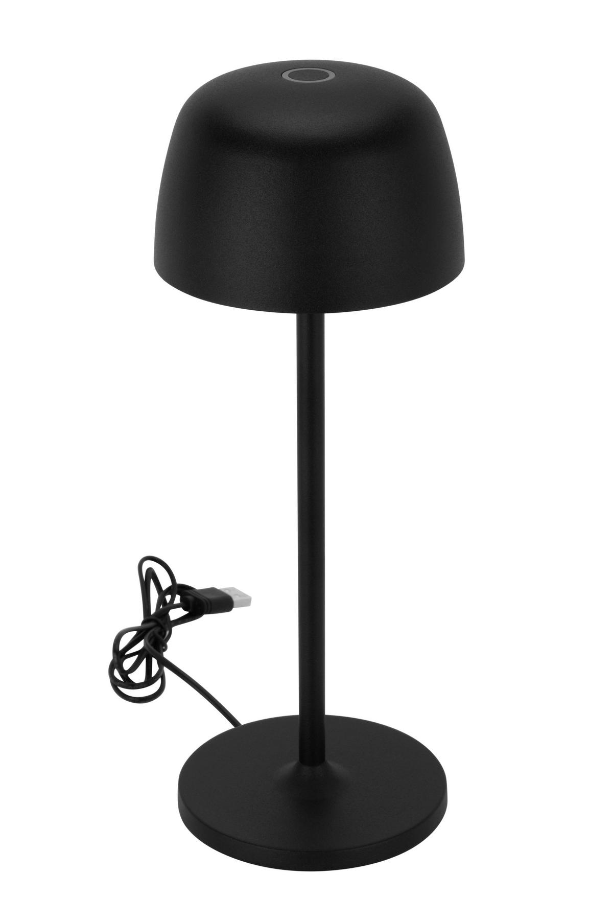 STOLNÍ LAMPA NA BATERIE 10,5/27 cm - černá/průhledné, Design, kov/plast (10,5/27cm) - Novel