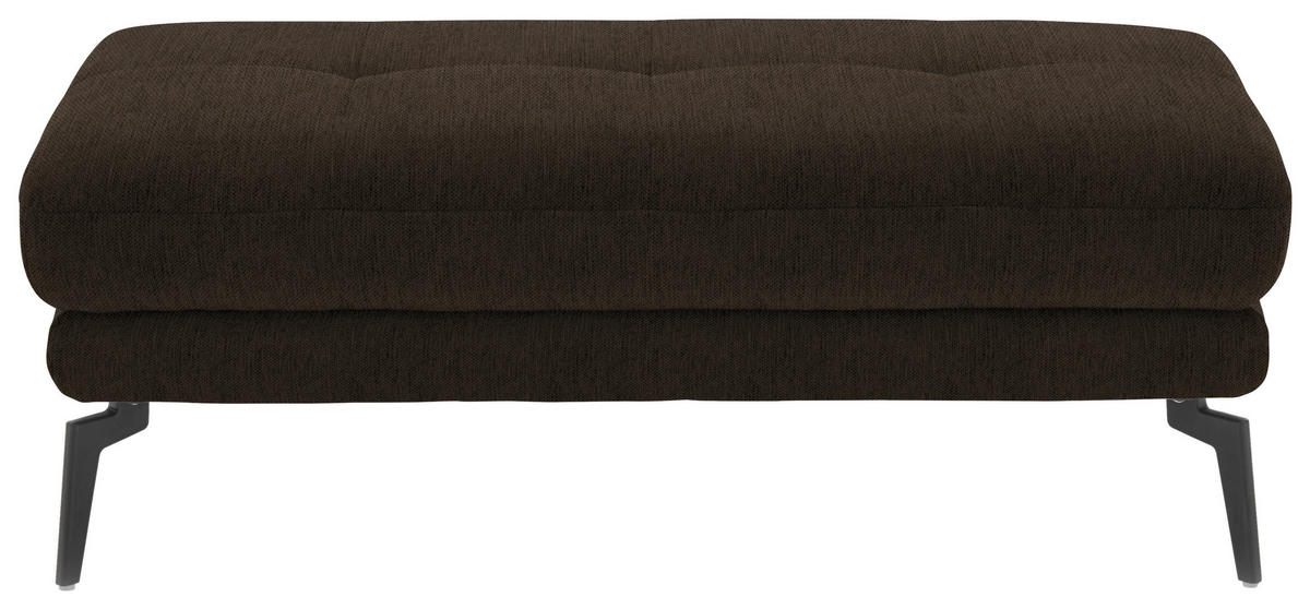 HOCKER in Textil Dunkelbraun  - Dunkelbraun/Schwarz, Design, Textil/Metall (132/45/68cm) - Beldomo Style