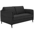 2,5-SITZER Latina in Echtleder Schwarz   - Schwarz, Design, Leder/Metall (164/84/99cm) - Dieter Knoll