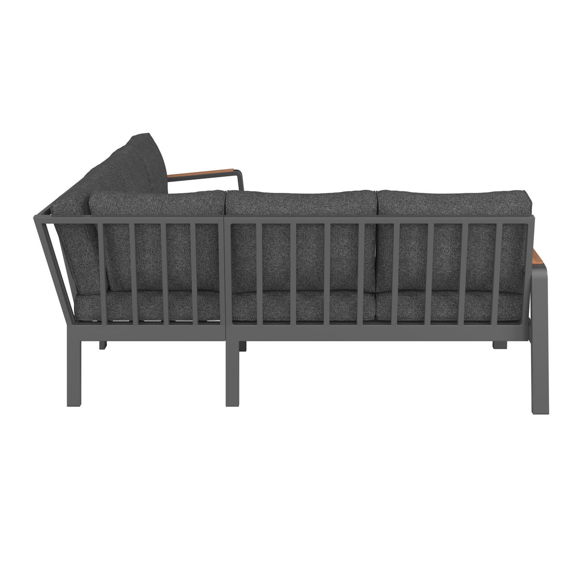 LOUNGEGARNITUR 4-teilig  193/193 cm  Aluminium  - Anthrazit/Schwarz, MODERN, Keramik/Textil (193/193cm) - Beldano
