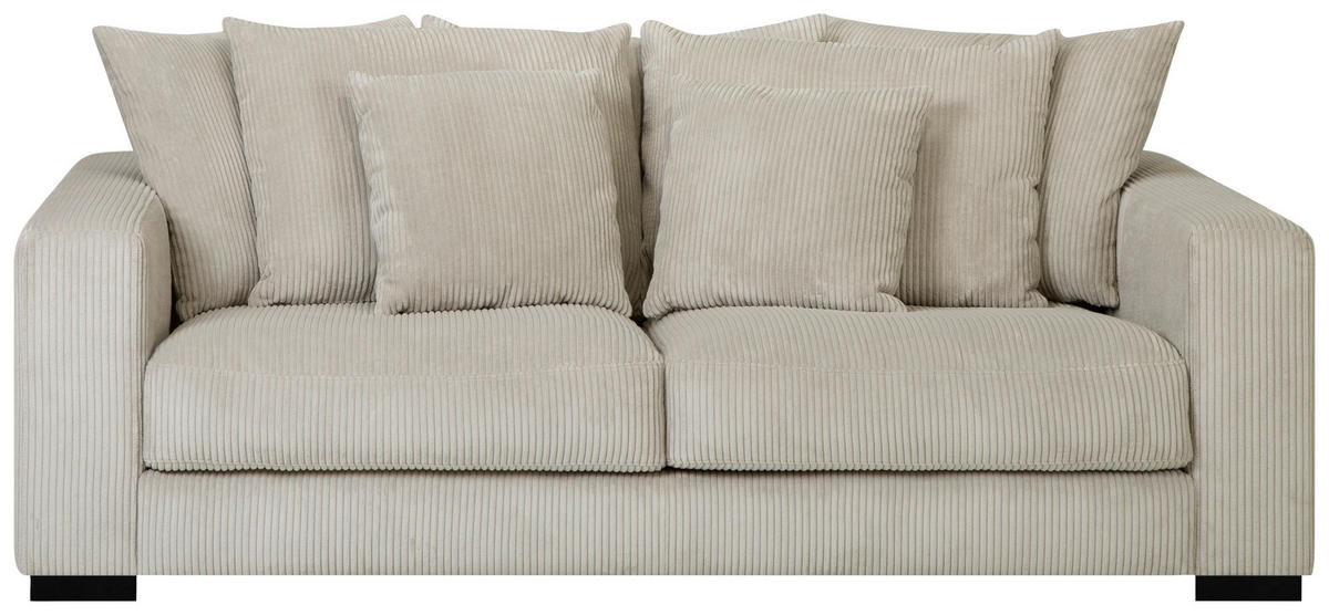 2,5-SITS SOFFA i manchester beige  - beige/svart, Klassisk, trä/textil (198/83/126cm) - Pure Home Comfort