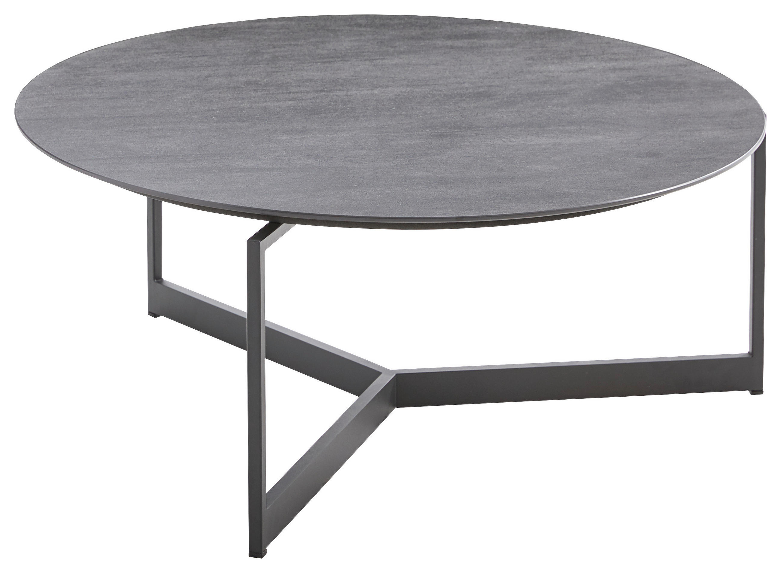 COUCHTISCH 83/83/35 cm rund Anthrazit  - Anthrazit, Design, Keramik/Metall (83/83/35cm) - Venjakob