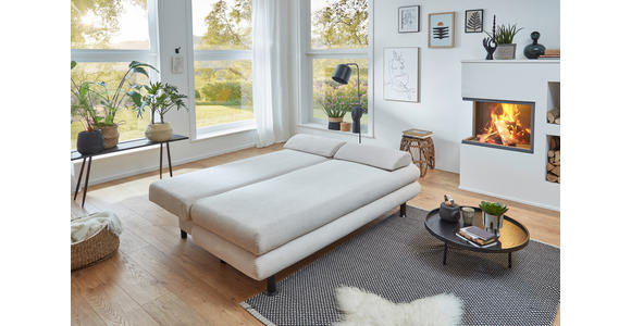 SCHLAFSOFA mit Cord Naturfarben - Schwarz/Naturfarben, KONVENTIONELL, Kunststoff/Textil (196/77/92cm) - Carryhome